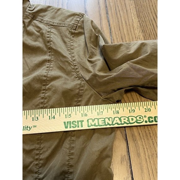 EILEEN FISHER Collared Lightweight Button Up Utility Jacket Small Greenish Brown - Picture 3 of 11